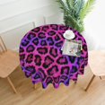 thumbnail image 1 of ZICANCN Round Table Cloths 60 Inch, Purple Leopard Print Table Cover Waterproof Washable Outdoor Picnic Tablecloth, 1 of 8