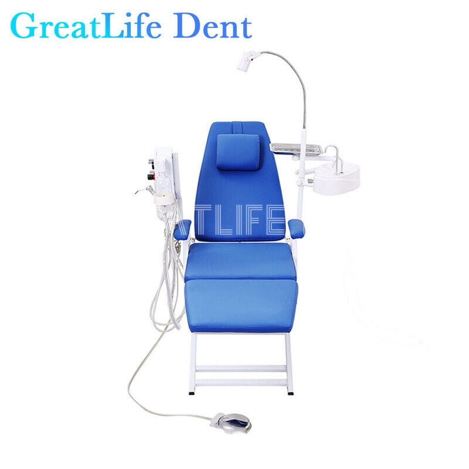 GreatLife Dent USA Stock PORTABLE DENTAL FOLDING CHAIR LED LIGHT+TURBINE+DENTIST STOOL