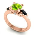 thumbnail image 2 of 2.50 Ct Round Cut Peridot & Black Onyx Gemstone Fashionable Three Stone Ring for Birthday Gift Solid 14K Rose Gold Size 10 by Diamond-Capitals, 2 of 8