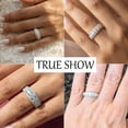 thumbnail image 4 of SFTING Wedding Band for Women Moissanite 925 Sterling Silver Eternity Wedding Ring Stacking Band for Her Size 8, 4 of 8