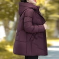 thumbnail image 4 of ZQUUVOU Women's Winter Puffer Coat Casual Loose Fashion Hooded Zipper Long Cotton Padded Coat Outerwear with Pocket Purple, 4 of 9