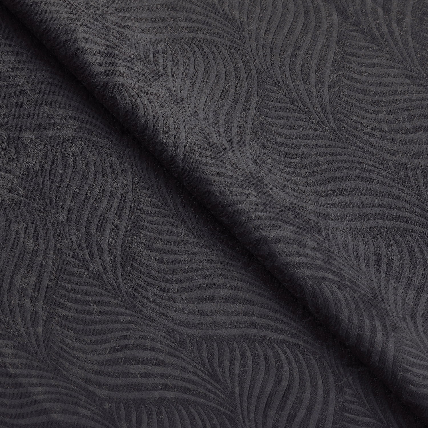 Geometric Wave Blackout Curtain Panels, 26" x 63", Grey by Blue Nile Mills
