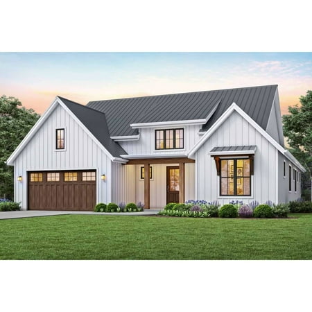 The House Designers: THD-7234 Builder-Ready Blueprints to Build a Country Farmhouse Plan with Crawl Space Foundation (5 Printed Sets)