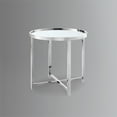 thumbnail image 3 of Nicole Miller  21.6 x 21.6 x 21.6 in. Posh Living Leiah Cross Legs End Table with Mirrored Top, Chrome, 3 of 8