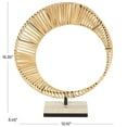 thumbnail image 3 of 13" x 15" Brown Rattan Handmade Mobius Strip Inspired Abstract Sculpture with White Marble Base, by DecMode, 3 of 9