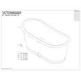 thumbnail image 6 of Kingston Brass VCTDS662829 66" Cast Iron Oval Double Slipper Pedestal Tub (No Faucet Drillings), White, 6 of 10