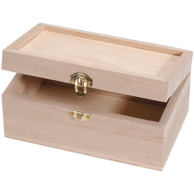 Unfinished Wood Box with Recessed Lid 6 x 3.5 x 2.06 inches