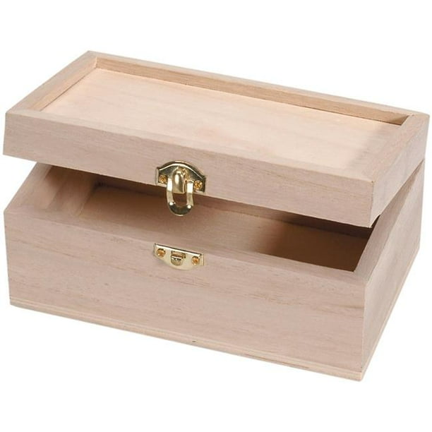 Unfinished Wood Box with Recessed Lid 6 x 3.5 x 2.06 inches