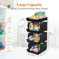 thumbnail image 3 of Contenedores de almacenamiento apilables Lifewit de 4 niveles para armario, tapa de 80 libras, 3 of 8