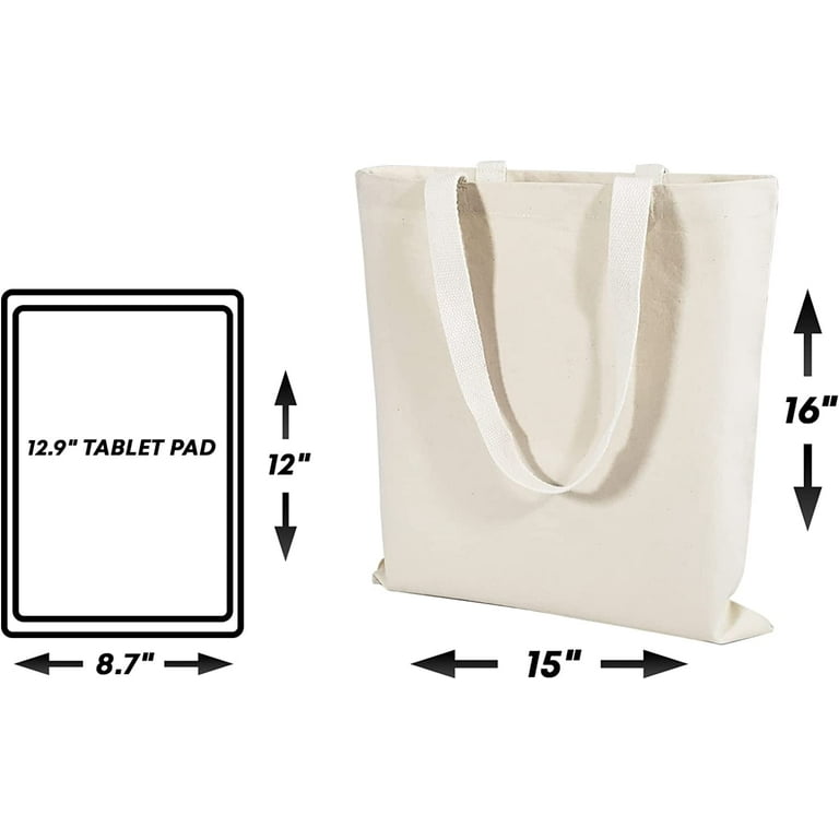 TBF 12 Pack Blank Canvas Tote Bags, 100% Cotton Canvas Tote Bags, Blank  Canvas Bags, Blank Arts and Crafts Bags 
