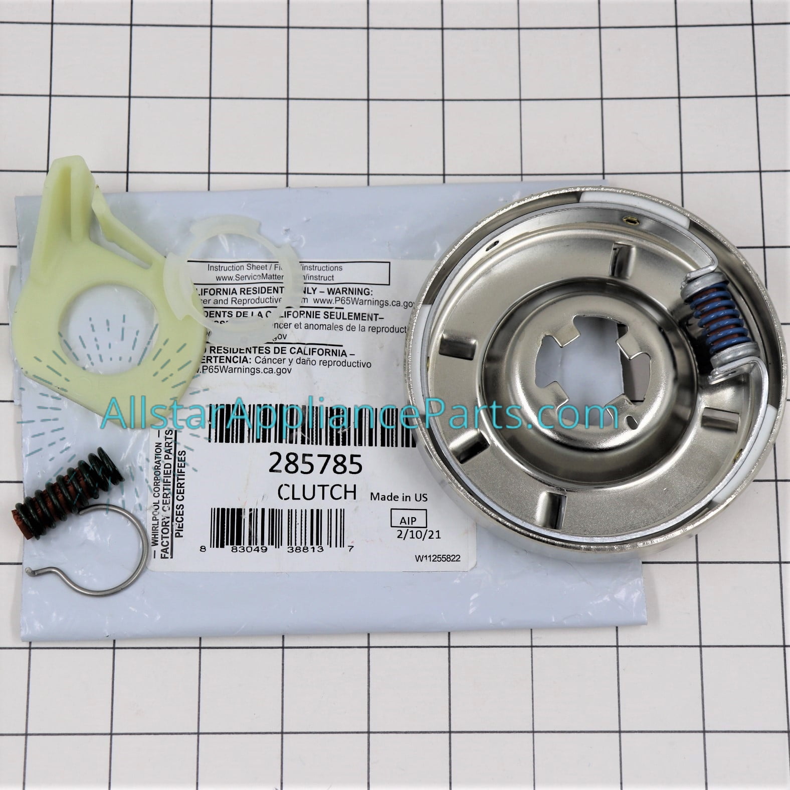 Whirlpool Washing Machine Clutch Assembly With Hardware 285785