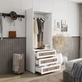 thumbnail image 4 of YIYADO Wardrobe with 3 Drawers High Wardrobe Wardrobe with Rattan for Living Room, Bedroom Storage Cabinet, 4 of 6
