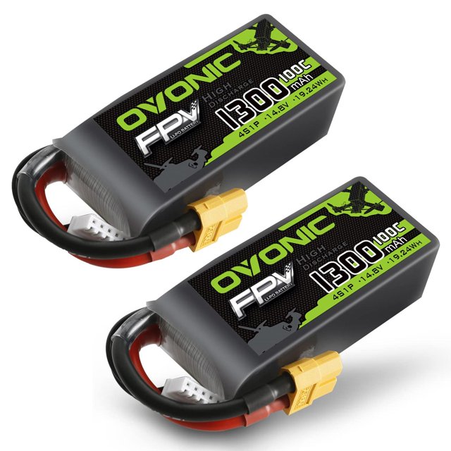 Batería Lipo OVONIC 4s 100C 1300mAh 14.8V con conector XT60 para Drone RC FPV Racing Quadcopter