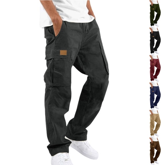 Cargo Pants for Men Big and Tall Straight Leg Pants Flex Stretch Hiking Work Casual Pants with Pockets