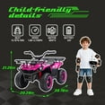 thumbnail image 5 of 24V Ride on Car, Kids ATV Quad with Bluetooth Music w/Storage Racs, Anti-Slip Tires, 160W Motors, Crash Bars, Power Display, LED Lights & Bluetooth, 24 Volt Ride on Toys for Toddlers Ages 3+, Pink, 5 of 9