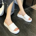 thumbnail image 4 of VerPetridure Women's Solid Color Platform Wedge Beach Slippers Open Toe Slippers Shoes Comfy Sandals Casual Comfortable Beach Sandals, 4 of 5