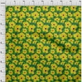 thumbnail image 3 of oneOone Cotton Jersey Green Fabric Leaves & Flowers Floral Sewing Craft Projects Fabric Prints By Yard 58 Inch Wide, 3 of 4