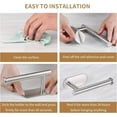 thumbnail image 6 of RUseeN Toilet Paper Holder Self Adhesive, Premium Stainless Steel Rustproof Adhesive Toilet Roll Holder Wall Mount no Drilling for Bathroom, Kitchen, Washroom (2 Pack, Sliver), 6 of 8