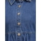 thumbnail image 5 of VESTIDO MINI DE DENIM BABYDOLL CON MANGAS CORTAS Y CUELLO DE BOTÓN INSPIRE CHIC S AZUL, 5 of 6