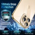 thumbnail image 5 of Crystal Clear Case for iPhone 14 Pro, [Not Yellowing] [Camera Protection] [Military Grade Drop Tested] Transparent Shockproof Protective Phone Case Soft Silicone Slim Cover, 6.1 inch, Gold, 5 of 8