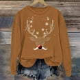 thumbnail image 2 of Lorytime Womens Crewneck Sweatshirt Fall Christmas Reindeer Print Shirt Long Sleeve Pullover Loose Tops for Holiday, 2 of 3