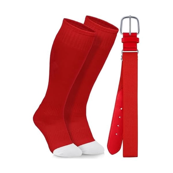EryueerBaseball Socks and Belt Combo Youth Boys Softball Football Socks and Elastic Baseball Belts for Boys Girls