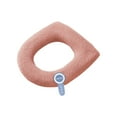 thumbnail image 2 of 13.77x4.72 Inch Universal Knitted Toilet Seat Cushion Soft Fleece Cover Washable Comfortable for All Seasons (Pink), 2 of 9