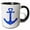 Black/White, variant on 3drose, Rustic Blue Anchor Heart, 15oz Mug