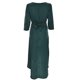 thumbnail image 4 of Gibobby Vestidos de fiesta largos de noche Elegante vestido a media pierna con acabado satinado para mujer con mangas y en la cintura(Verde,M), 4 of 5