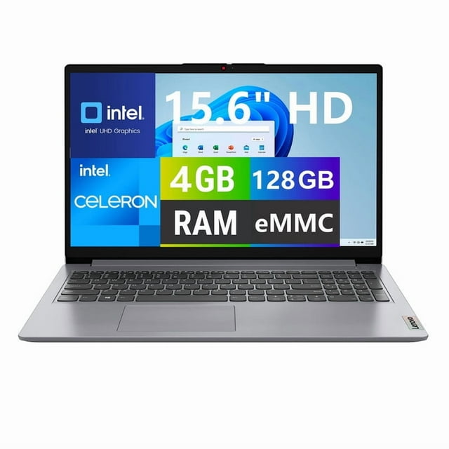 Laptop Lenovo Ideapad Intel Celeron 4GB RAM 128GB eMMC