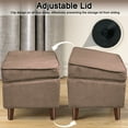 thumbnail image 6 of FAGAGA Large Storage Ottoman, Adjustable Foot Stool for Living Room, Step Stool Ottoman with Storage, Upholstered Corduroy Foot Rest for Bedroom, Dorm | Brown, 6 of 10