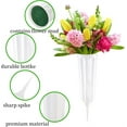 thumbnail image 4 of NOGIS 6 Sets Cemetery Vases with Spikes Foam Memorial Floral Ground Vases with Stakes Headstone Flower Saddle for Memorial Cemetery Decorations Cone Vase for Flowers Grave Accessory (White), 4 of 7