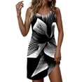 thumbnail image 2 of FDGIU Women's Sleeveless Print Scoop Neck Bodycon Mini Dress, Casual Summer Form-Fitting Short Dress, 2 of 7