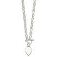 thumbnail image 5 of Auriga Fine Jewelry 925 Sterling Silver Engravable Heart Disc on Fancy Link Toggle Necklace 18" for Women, 5 of 6