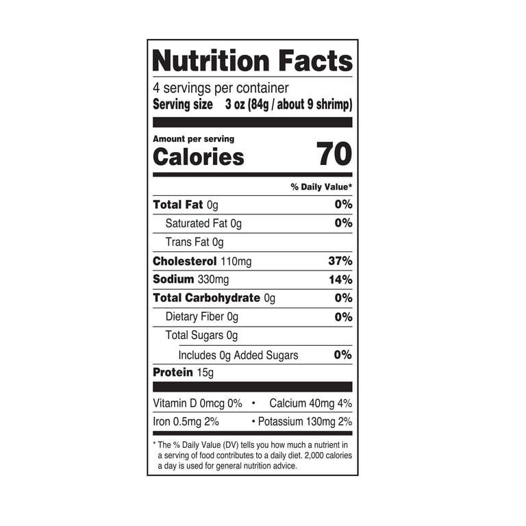 Great Value Frozen Cooked Medium Peeled & Deveined Tail-on Shrimp, 12 oz Bag (41-60 Count per lb)