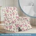 thumbnail image 3 of FOR U DESIGNS Hummingbird Cherry Blossom Pattern Recliner Chair Covers 4 Pcs Stretch Recliner Armchair Covers Anti-Slip Sofa Couch Protector Cover, Prevent Wear and Pet Hair, 3 of 8