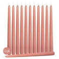 thumbnail image 4 of Hyoola 12" Rose Pink Dripless European Made Taper Candles, Unscented Paraffin Wax with Cotton Wicks, 12-Pack, 4 of 5