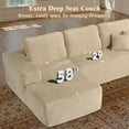 thumbnail image 4 of Ovios 106" Cloud Sofa Couch No Assembly Boneless Deep Seat Sofa for Living Room, Beige(Plush Corduroy), 4 of 11