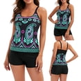 thumbnail image 2 of Jacenvly Plus Size Swimsuits for Women 2Pcs Clearance Swimdress Two-Piece Swimwear with Tankini Top Bathing Suits Green, 2 of 8