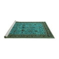 thumbnail image 2 of Ahgly Company Machine Washable Indoor Rectangle Oriental Turquoise Blue Traditional Area Rugs, 2' x 4', 2 of 4