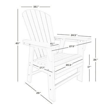 Polytrends  Altura Hdpe All Weather Outdoor Patio Adirondack Dining Chair Gray
