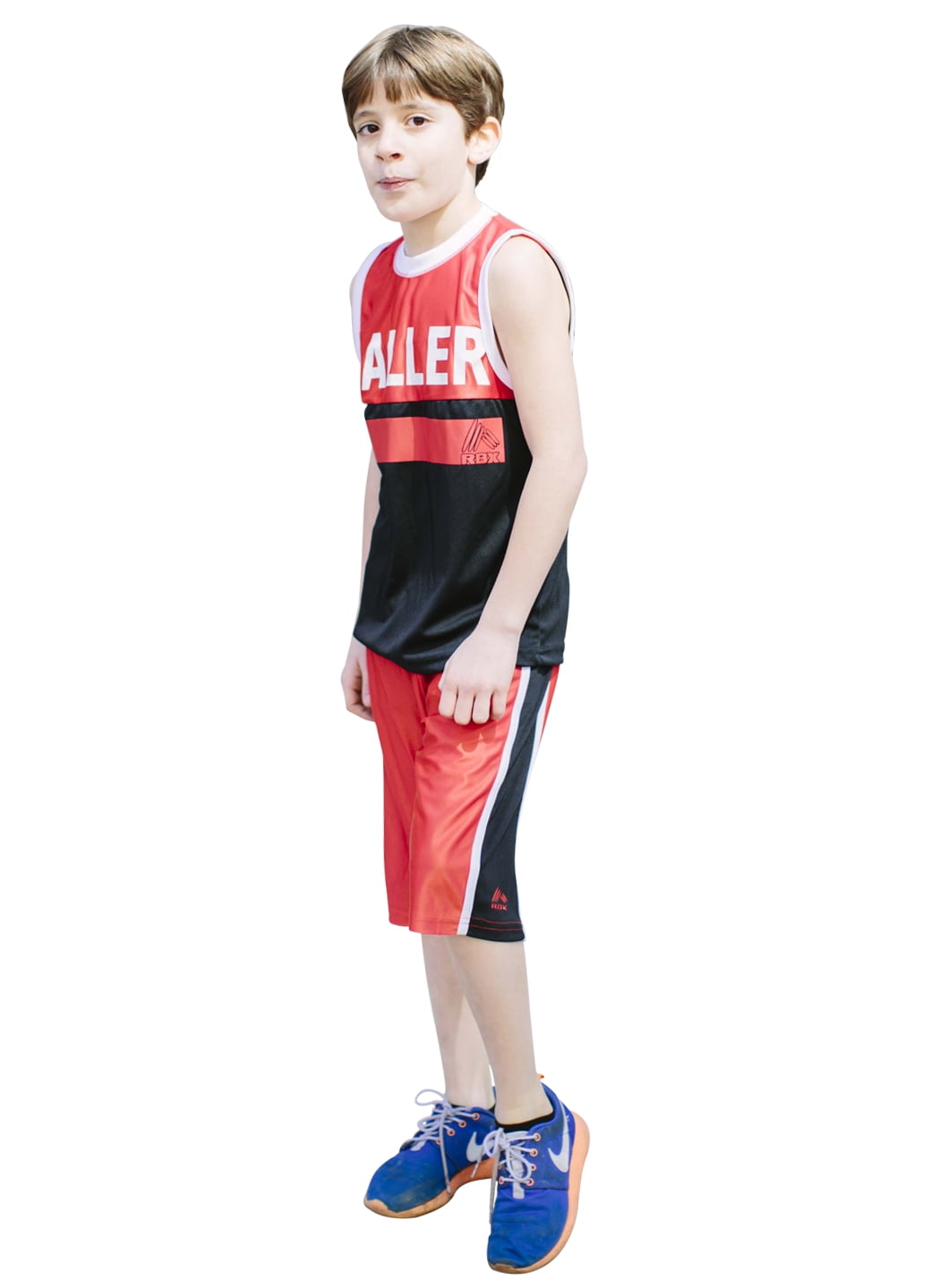 FEESHOW Kids Boys 2 Piece Basketball Jersey Vest Top with Shorts Set Sports Basketball Baseball Team Uniform Outfit