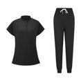 thumbnail image 2 of Ensemble de Chemise d'Uniforme d'Infirmière pour Femmes, Haut à Manches Courtes et Col Rond avec Pantalon Assorti, Tissu en Polyester, Ajustement Doux et Confortable, Tenue de Travail Décontractée, Tenue d'Été, 2 of 5