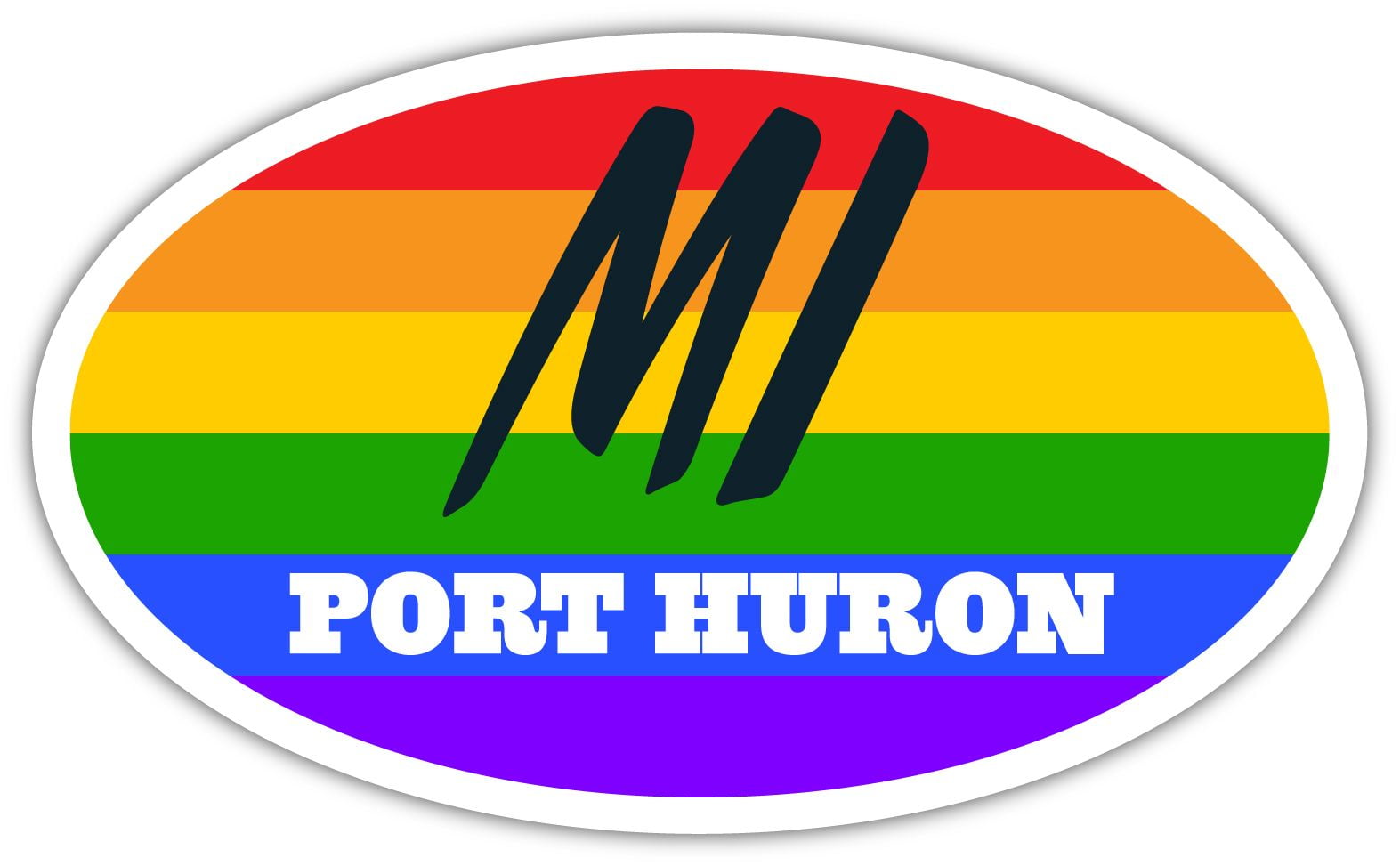 Port Huron MI Michigan St. Clair County Rainbow Pride Flag 6 Stripes