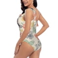 thumbnail image 4 of Haiem Butterfly Women's One Piece Swimsuits Tummy Control One Shoulder Bathing Suits Ruffle Swimwear-X-Large, 4 of 8