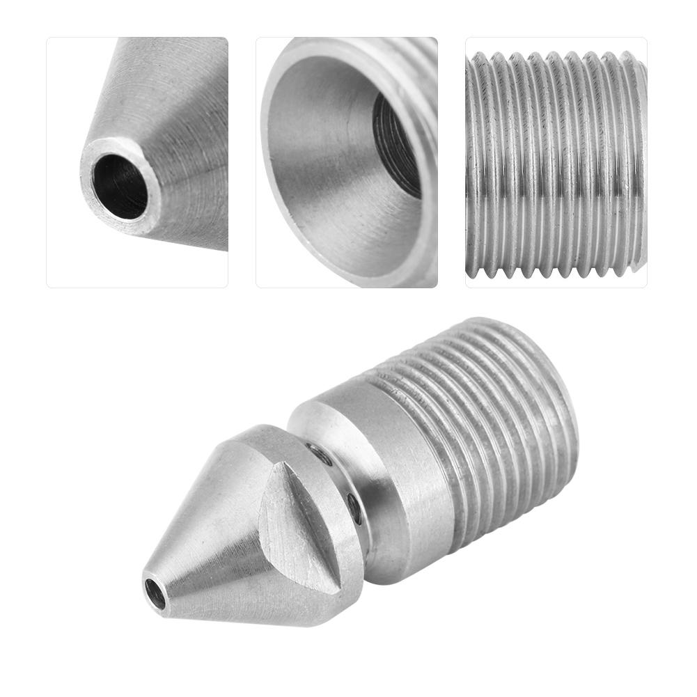 SNAGAROG Sewer Cleaning Nozzle 304 Stainless Steel Pressure Washer Jetter Nozzle 3/8BSP Male Thread Drain Sewer Jetter Nozzle Backward Holes Drain Cleaning Hose Nozzle for Dredging of Sewer Pipes 