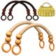 thumbnail image 1 of 4 asas de bolso con cuentas de madera, correas de nailon tejidas, asas de bolso en forma de U, asas de repuesto para bolso., 1 of 8