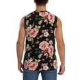 thumbnail image 4 of Balery Rose Flowers Men's Sleeveless Muscle Shirts Workout Tank Top, Moisture Wicking, Odor Protection-, 4 of 8