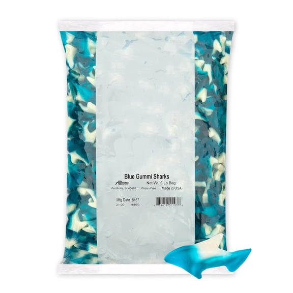 Albanese World's Best Blue Gummi Sharks, 5lbs of Candy