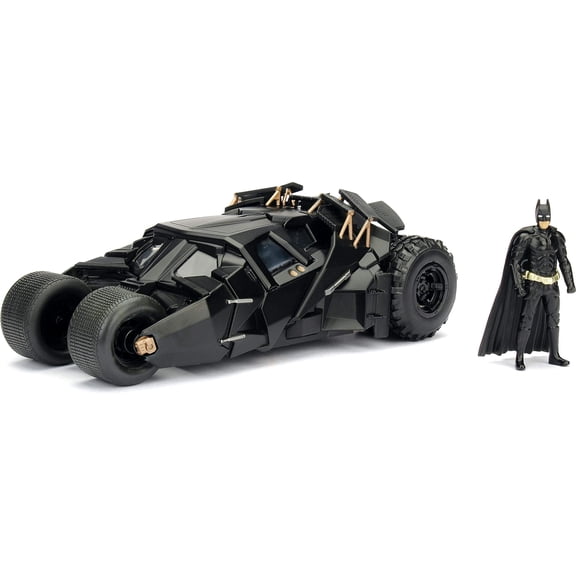 DC Comics 1:24 2008 Dark Knight Batmobile Die-cast Car with 2.75" Batman figure Play Vehicles